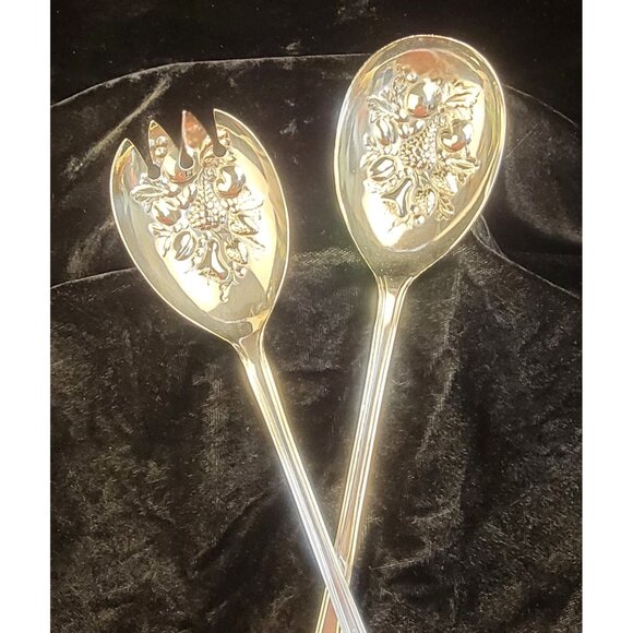 Vintage Sheffield, England, Silverplate Serving Set of 2 - Picture 2 of 12